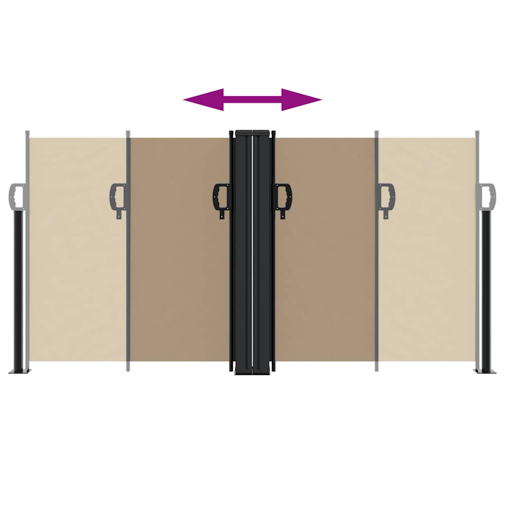 vidaXL Retractable Side Awning Taupe 120x1200 cm