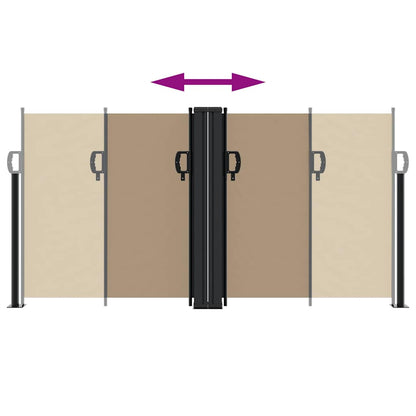 vidaXL Retractable Side Awning Taupe 120x1200 cm