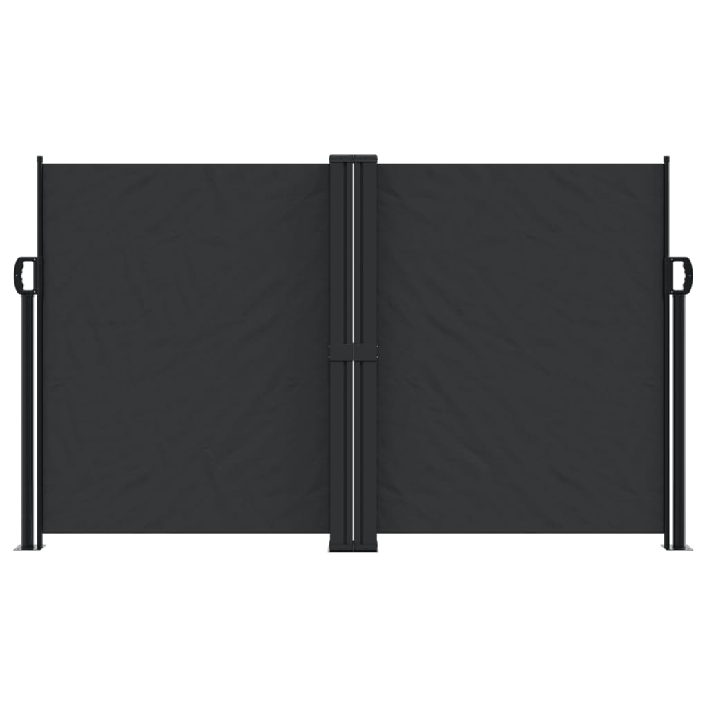 vidaXL Retractable Side Awning Black 140x1200 cm