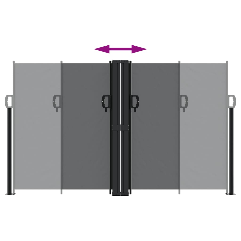 vidaXL Retractable Side Awning Black 140x1200 cm