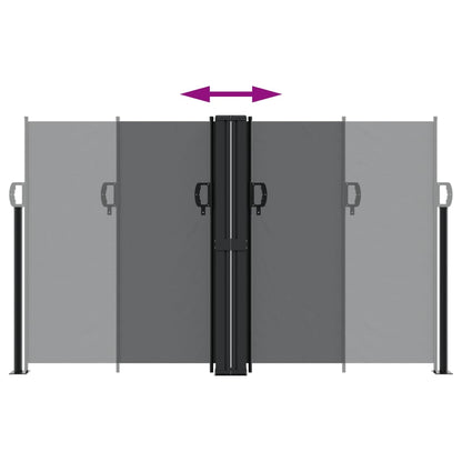 vidaXL Retractable Side Awning Black 140x1200 cm