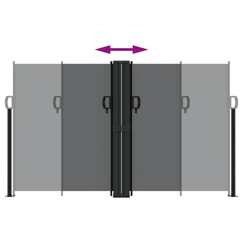 vidaXL Retractable Side Awning Black 140x1200 cm