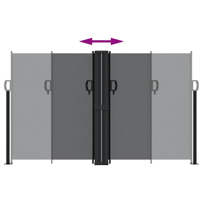 vidaXL Retractable Side Awning Black 140x1200 cm