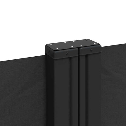 vidaXL Retractable Side Awning Black 140x1200 cm