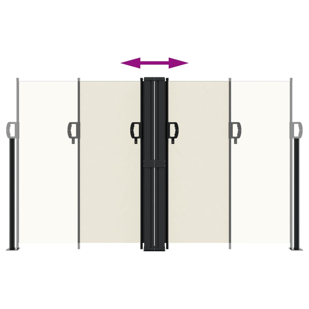 vidaXL Retractable Side Awning Cream 140x1200 cm