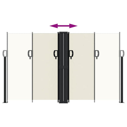 vidaXL Retractable Side Awning Cream 140x1200 cm