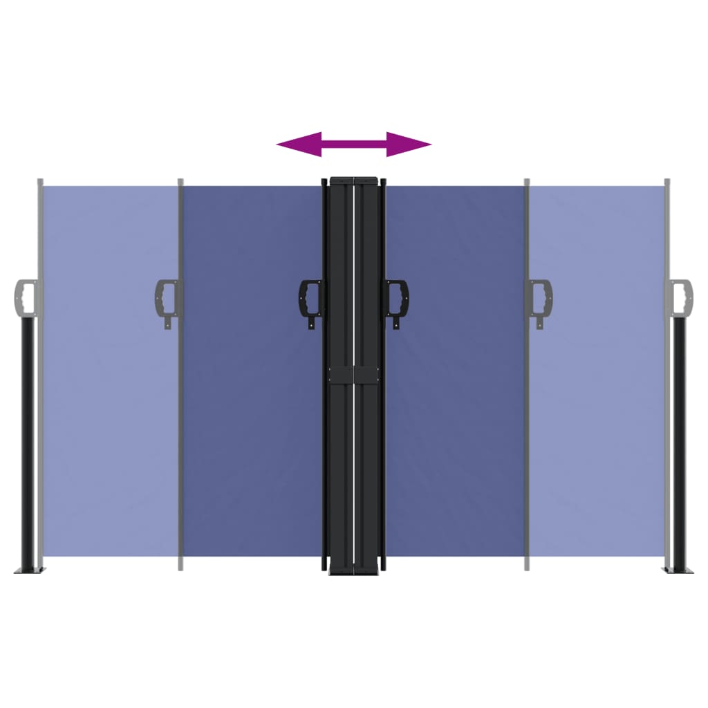 vidaXL Retractable Side Awning Blue 140x1200 cm