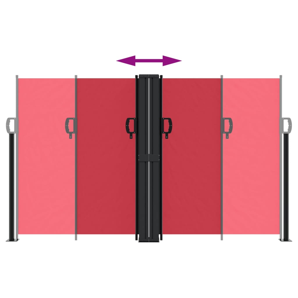vidaXL Retractable Side Awning Red 140x1200 cm