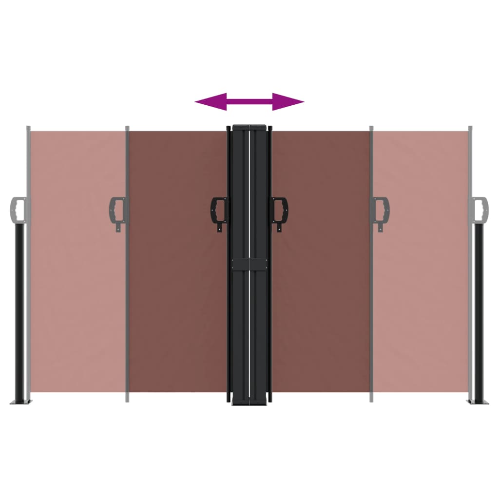 vidaXL Retractable Side Awning Brown 140x1200 cm