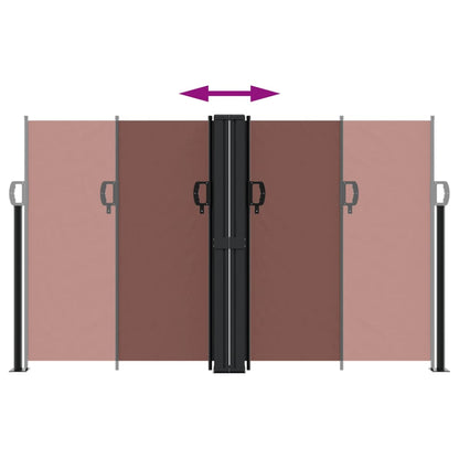 vidaXL Retractable Side Awning Brown 140x1200 cm