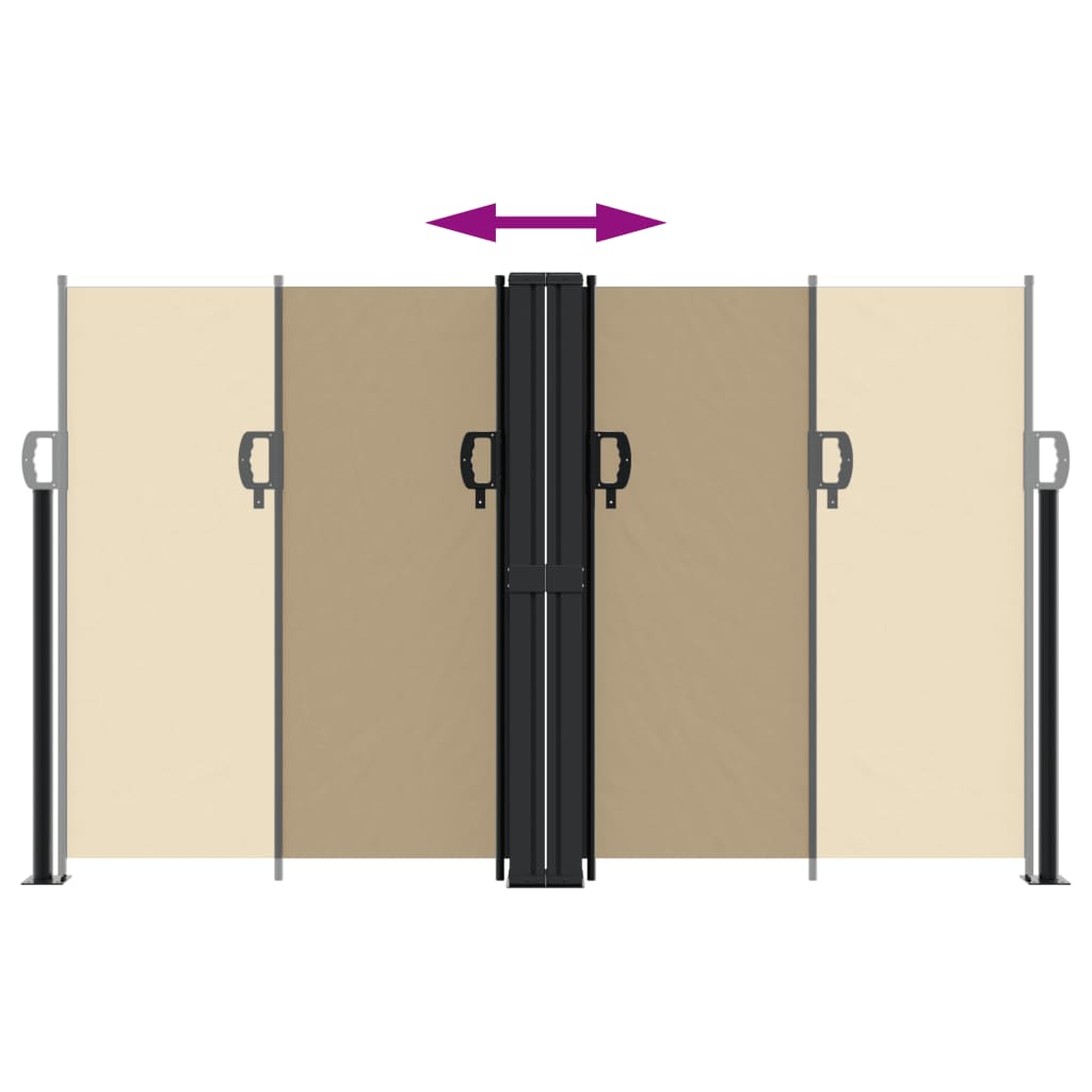 vidaXL Retractable Side Awning Beige 140x1200 cm