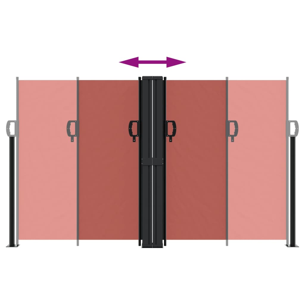 vidaXL Retractable Side Awning Terracotta 140x1200 cm