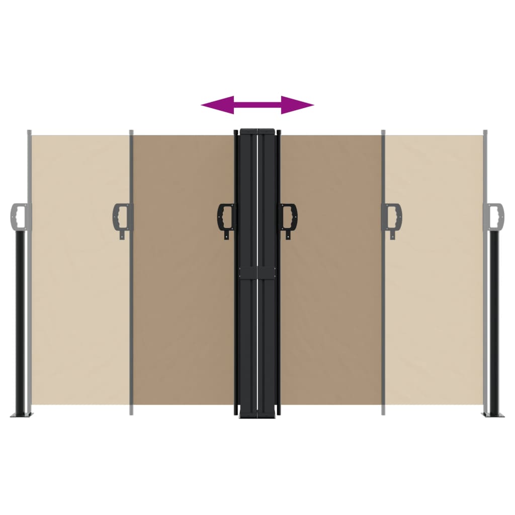 vidaXL Retractable Side Awning Taupe 140x1200 cm