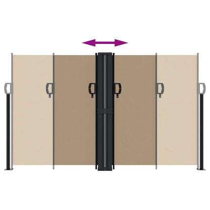 vidaXL Retractable Side Awning Taupe 140x1200 cm