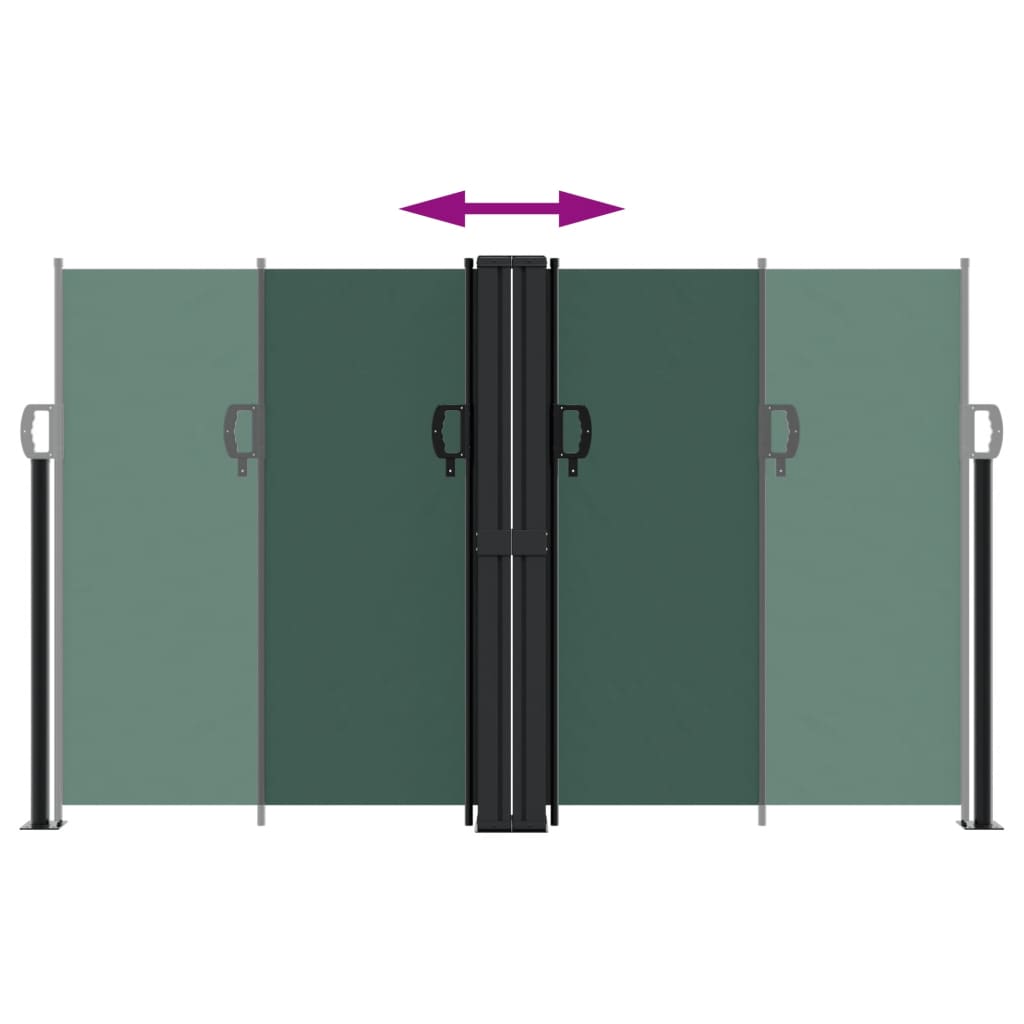 vidaXL Retractable Side Awning Dark Green 140x1200 cm
