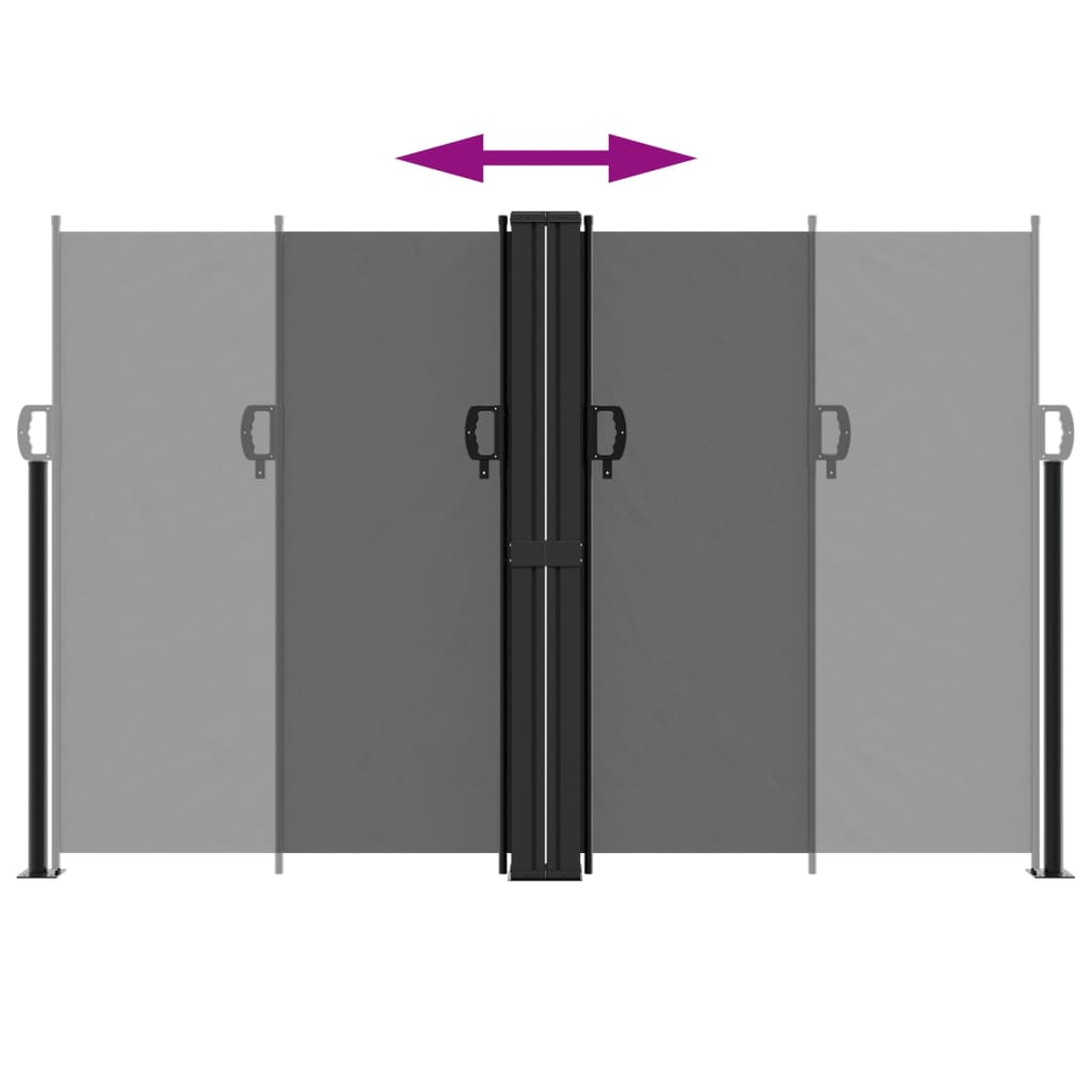 vidaXL Retractable Side Awning Black 160x1200 cm