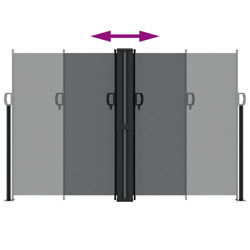 vidaXL Retractable Side Awning Black 160x1200 cm