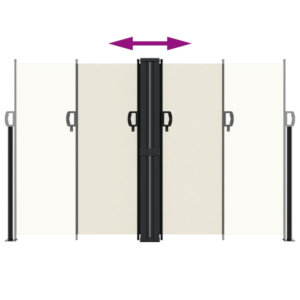vidaXL Retractable Side Awning Cream 160x1200 cm