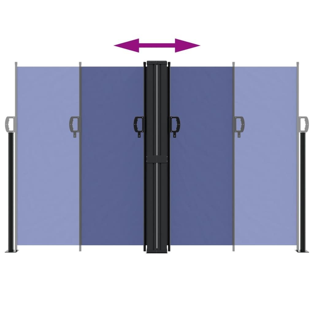 vidaXL Retractable Side Awning Blue 160x1200 cm