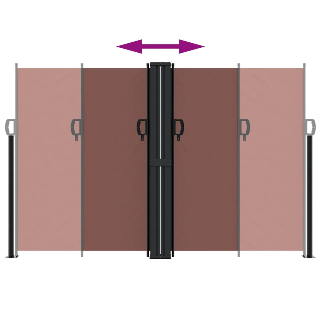 vidaXL Retractable Side Awning Brown 160x1200 cm