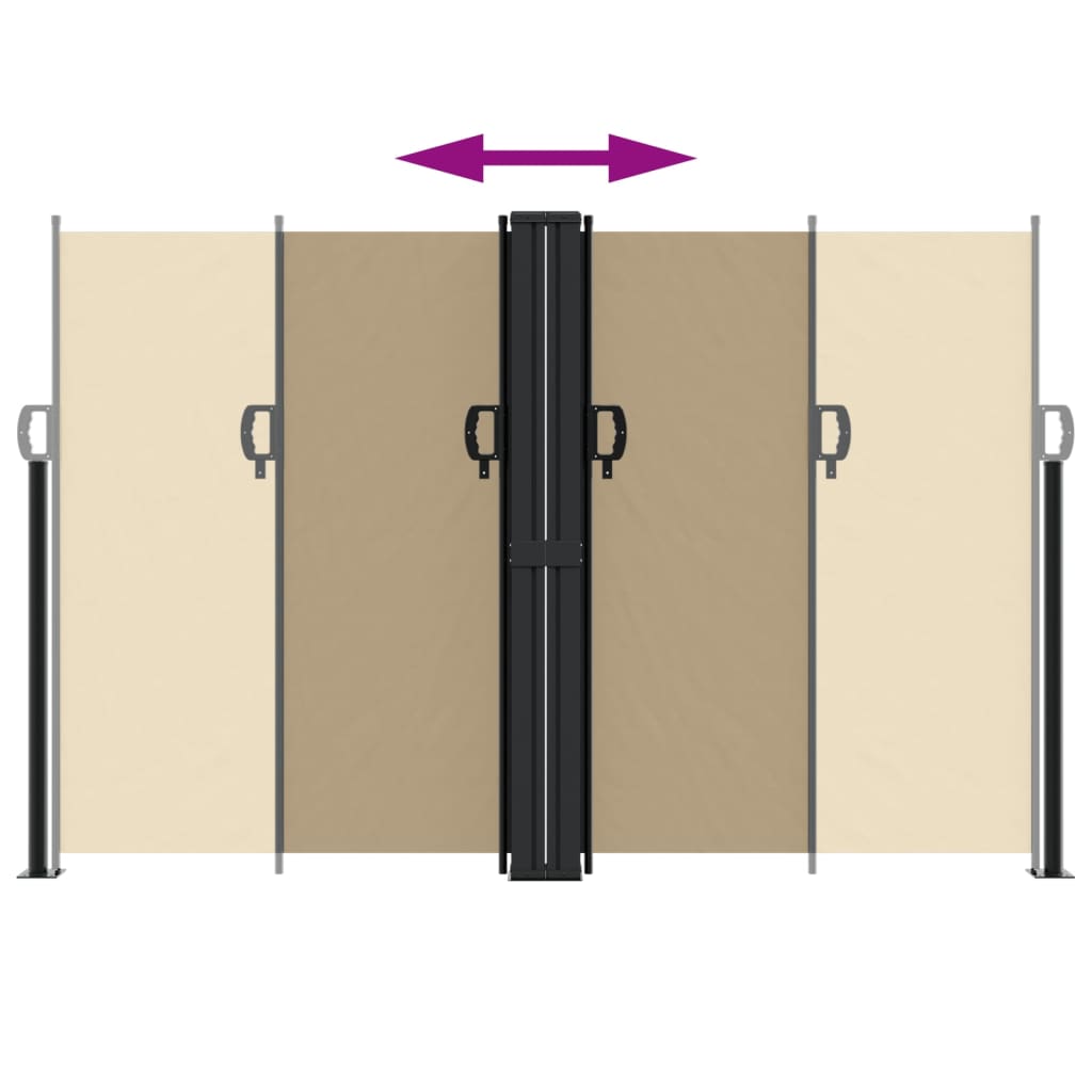 vidaXL Retractable Side Awning Beige 160x1200 cm