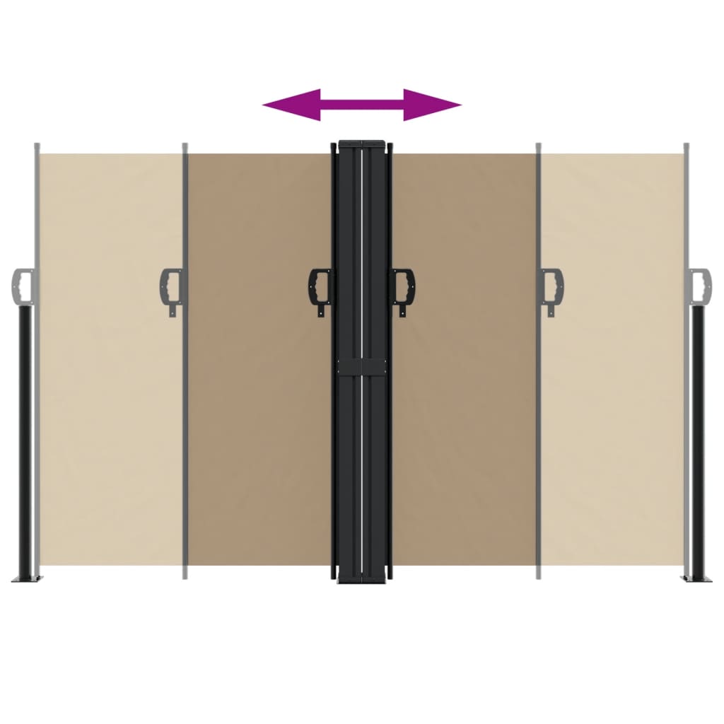 vidaXL Retractable Side Awning Taupe 160x1200 cm