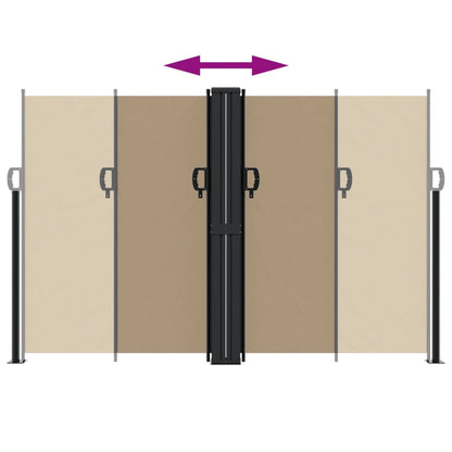 vidaXL Retractable Side Awning Taupe 160x1200 cm