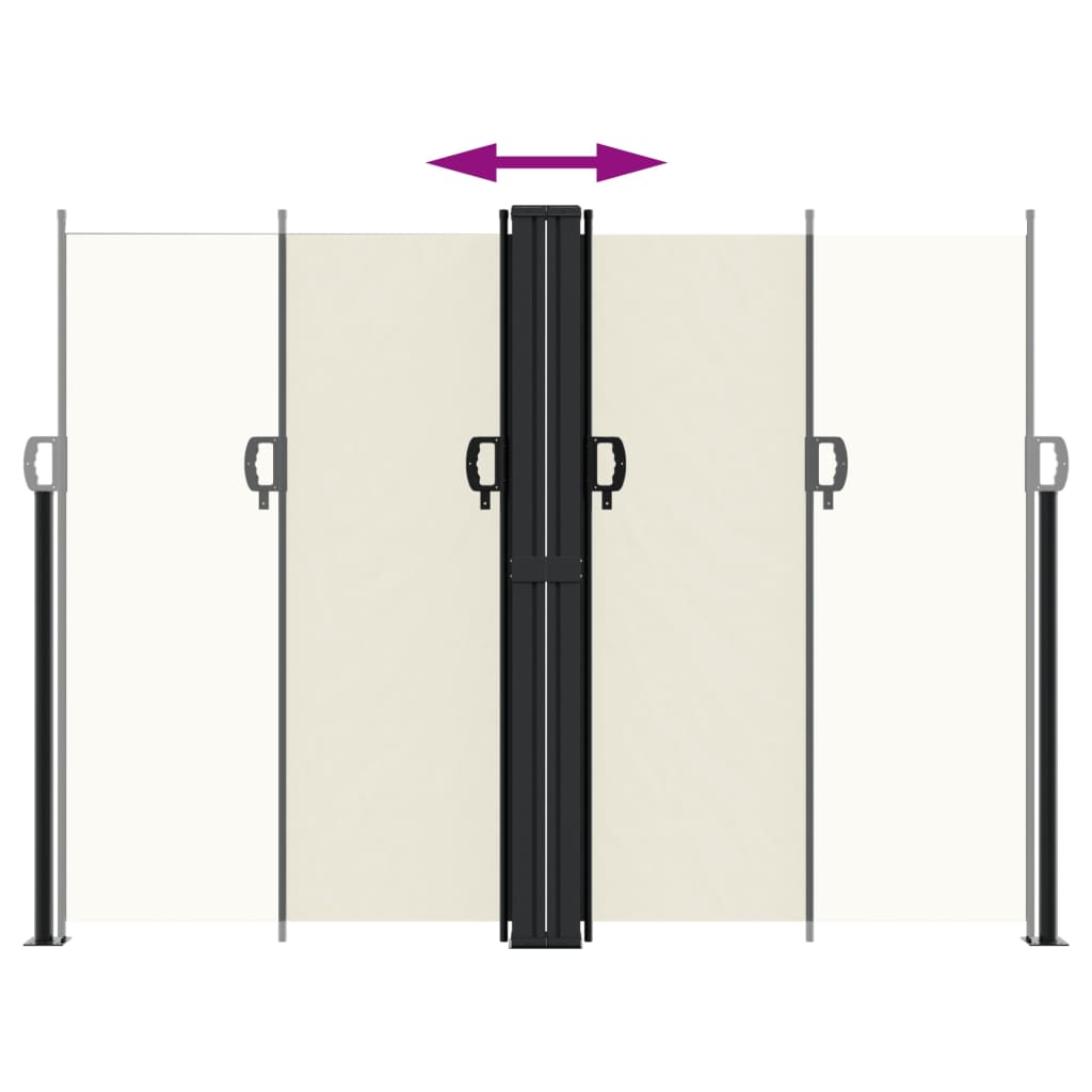 vidaXL Retractable Side Awning Cream 180x1200 cm