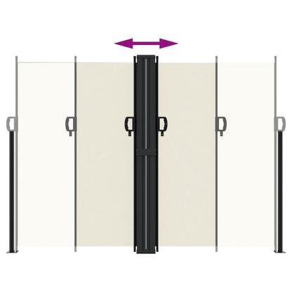 vidaXL Retractable Side Awning Cream 180x1200 cm