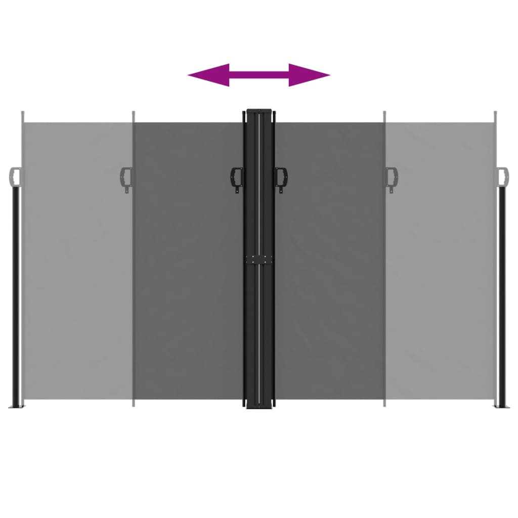 vidaXL Retractable Side Awning Black 200x1200 cm