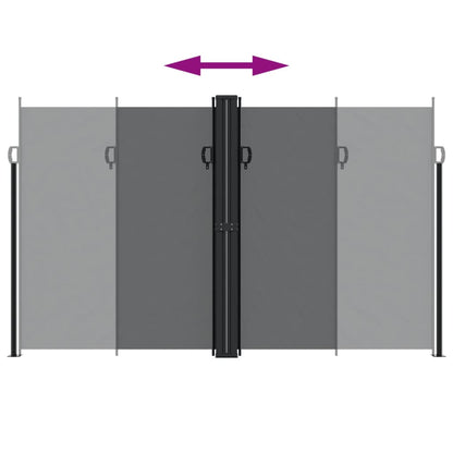 vidaXL Retractable Side Awning Black 200x1200 cm