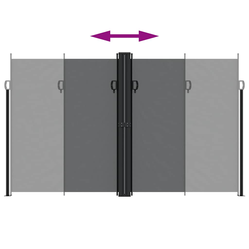 vidaXL Retractable Side Awning Black 200x1200 cm