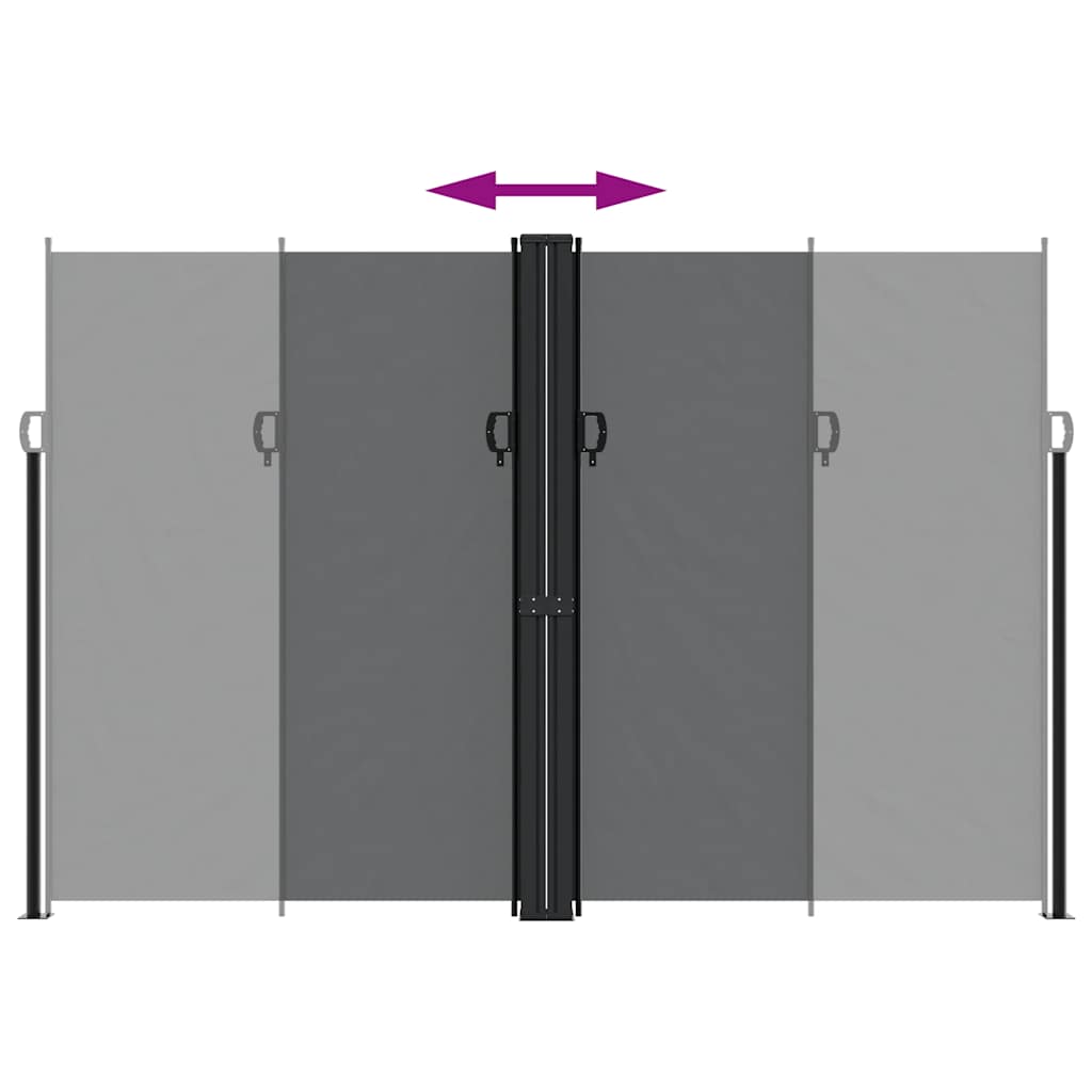 vidaXL Retractable Side Awning Black 220x1200 cm