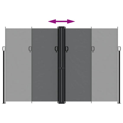 vidaXL Retractable Side Awning Black 220x1200 cm