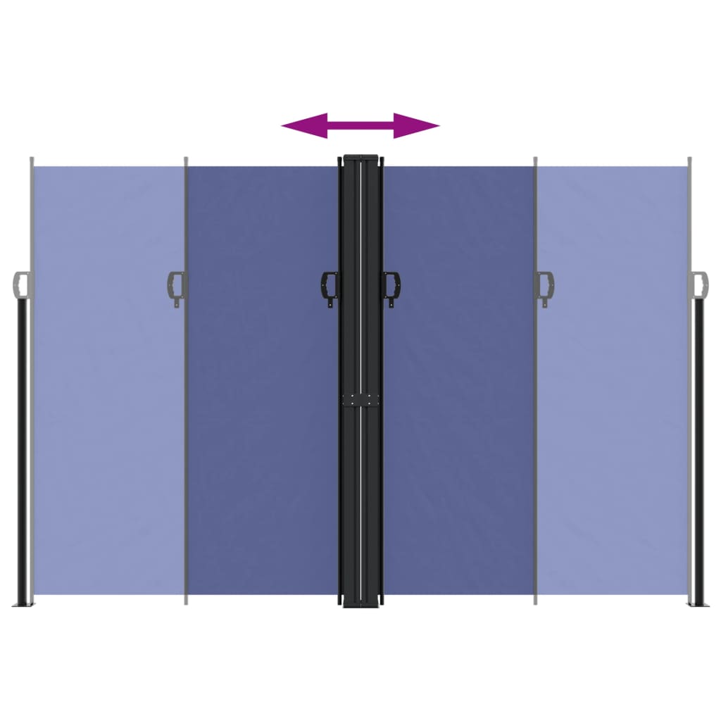 vidaXL Retractable Side Awning Blue 220x1200 cm