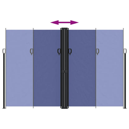 vidaXL Retractable Side Awning Blue 220x1200 cm