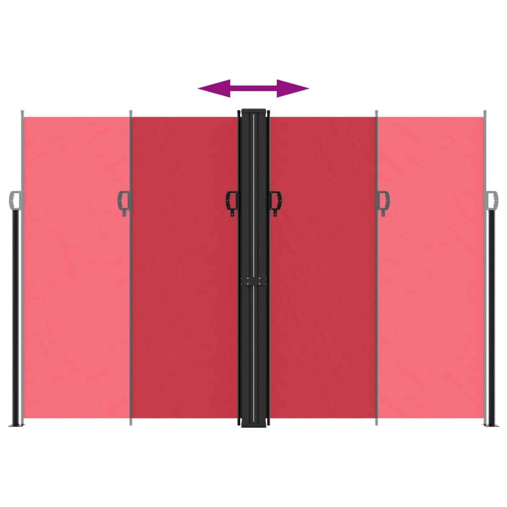 vidaXL Retractable Side Awning Red 220x1200 cm