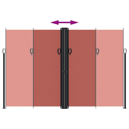vidaXL Retractable Side Awning Terracotta 220x1200 cm