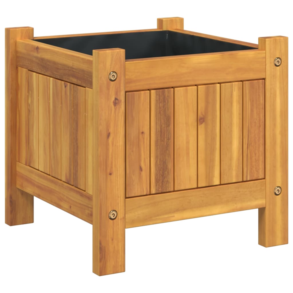 vidaXL Garden Planter with Liner 31x31x30 cm Solid Wood Acacia