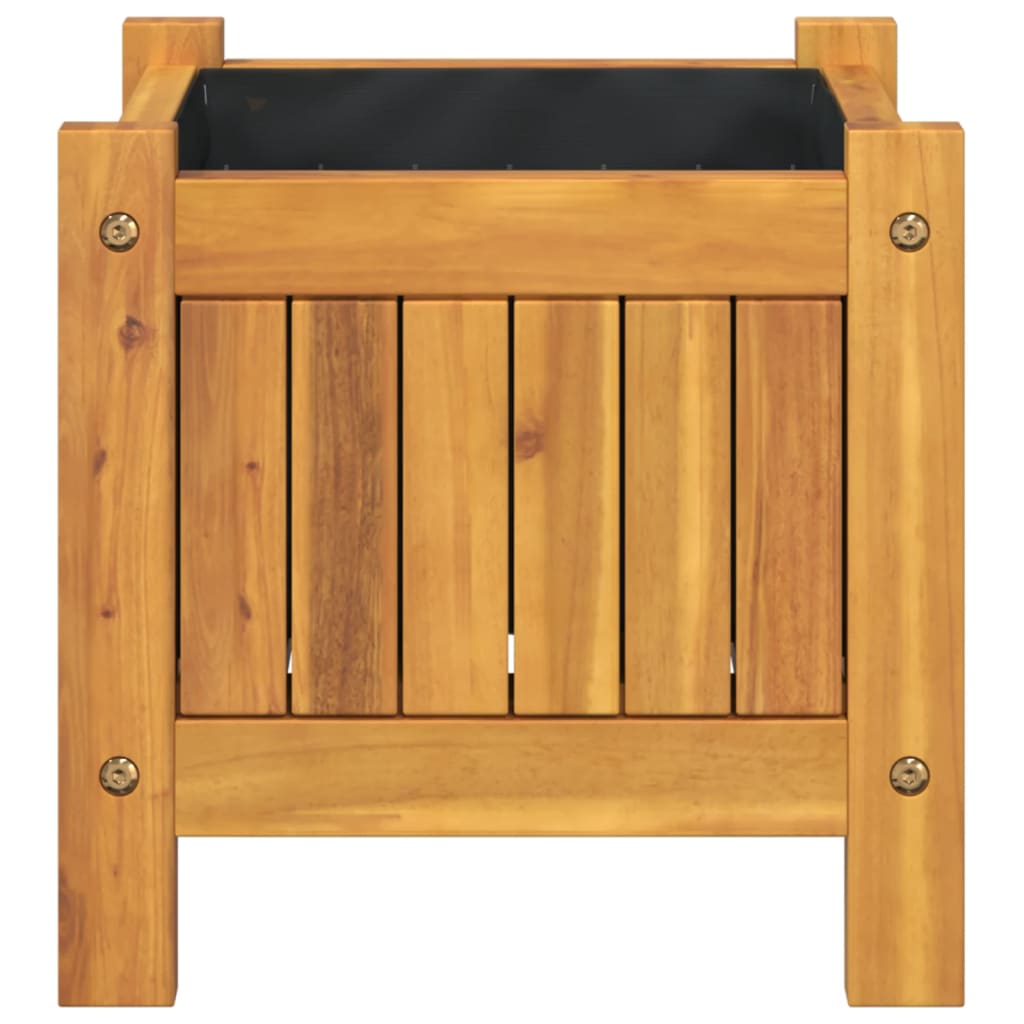 vidaXL Garden Planter with Liner 31x31x30 cm Solid Wood Acacia