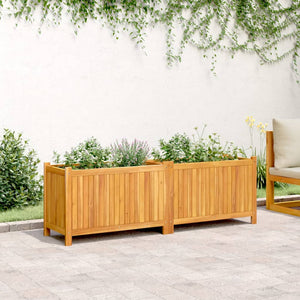 vidaXL Garden Planter with Liner 153x38.5x50 cm Solid Wood Acacia