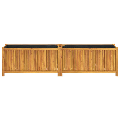 vidaXL Garden Planter with Liner 199x38.5x50 cm Solid Wood Acacia