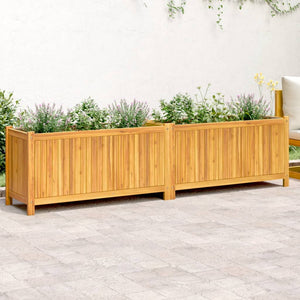 vidaXL Garden Planter with Liner 199x38.5x50 cm Solid Wood Acacia