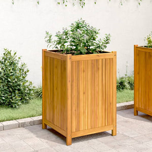 vidaXL Garden Planter with Liner 50x50x75 cm Solid Wood Acacia