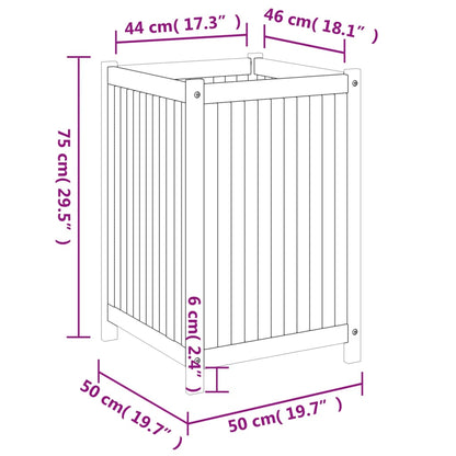 vidaXL Garden Planter with Liner 50x50x75 cm Solid Wood Acacia
