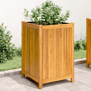 vidaXL Garden Planter with Liner 50x50x75 cm Solid Wood Acacia