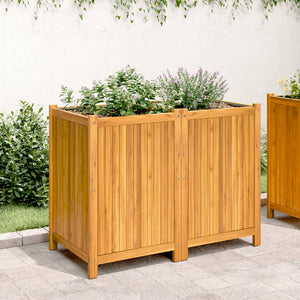vidaXL Garden Planter with Liner 100x50x75 cm Solid Wood Acacia