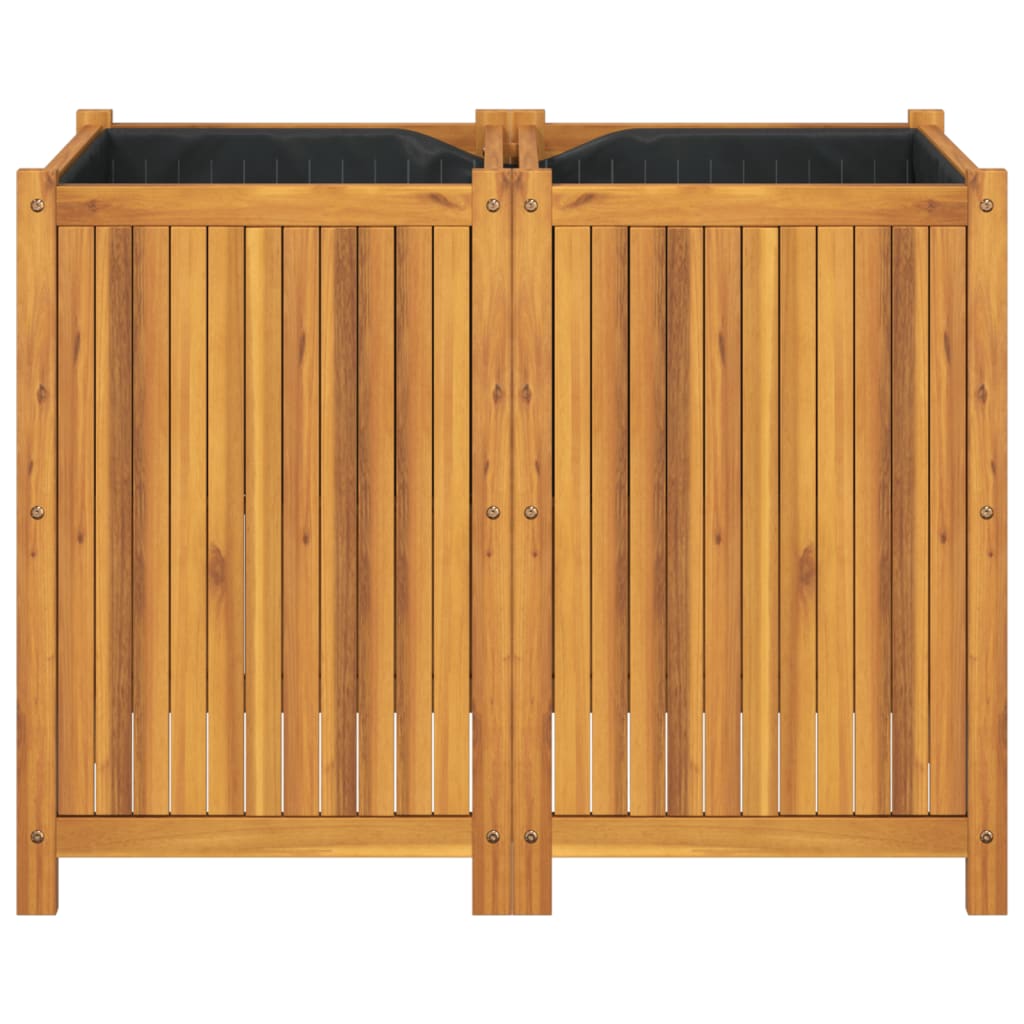 vidaXL Garden Planter with Liner 100x50x75 cm Solid Wood Acacia