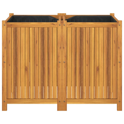 vidaXL Garden Planter with Liner 100x50x75 cm Solid Wood Acacia