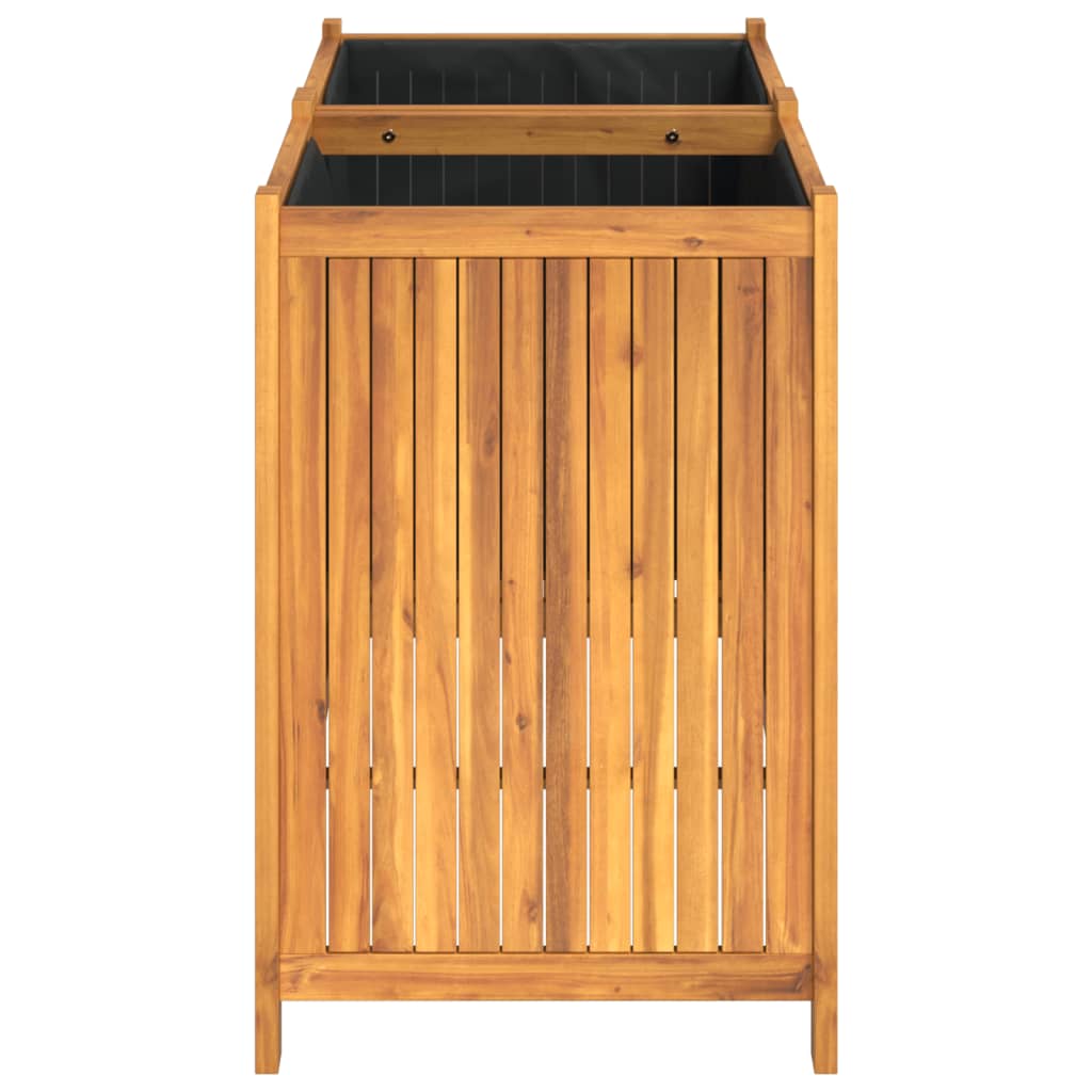 vidaXL Garden Planter with Liner 100x50x75 cm Solid Wood Acacia